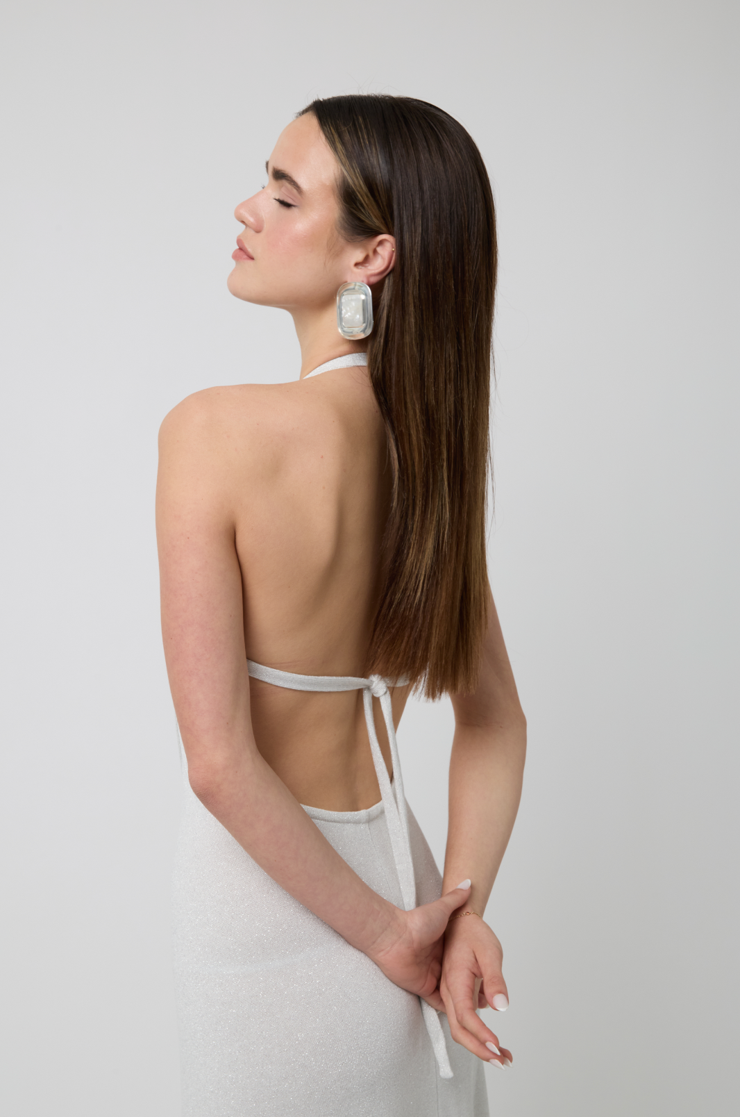 Perla Wrap Maxi Dress in White