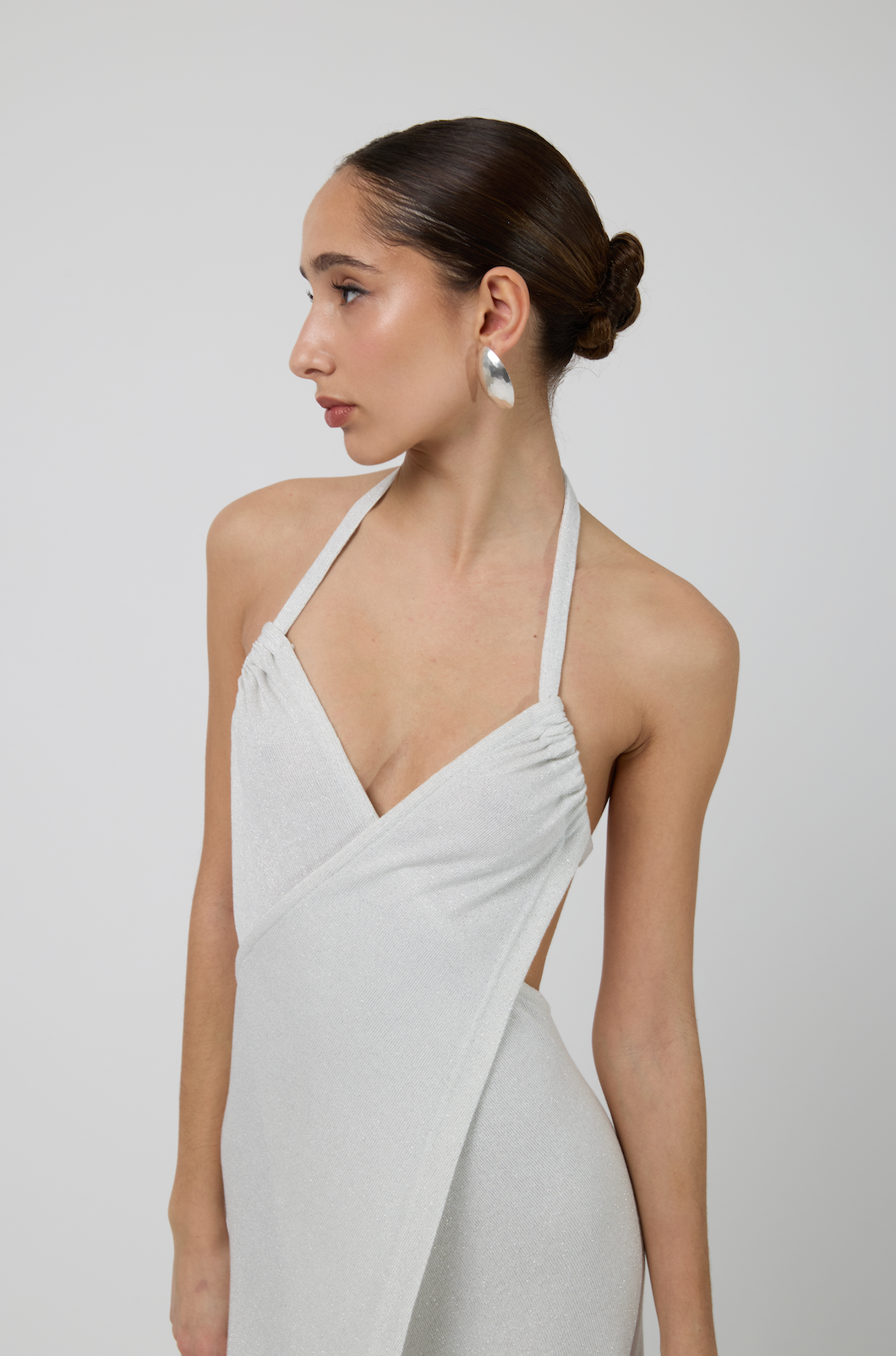 Perla Wrap Maxi Dress in White