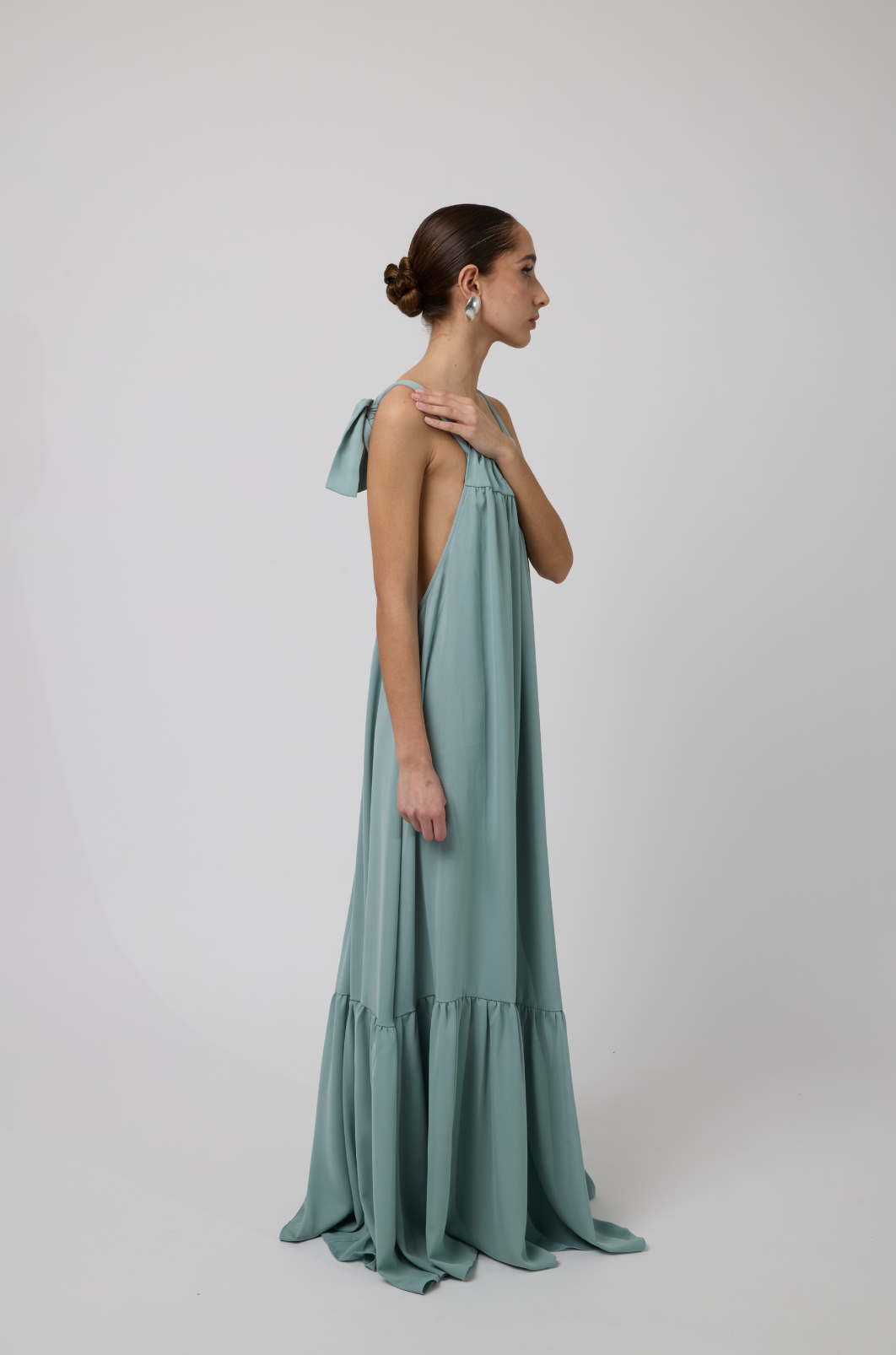 Mia Tie-Up Maxi Dress in Marino
