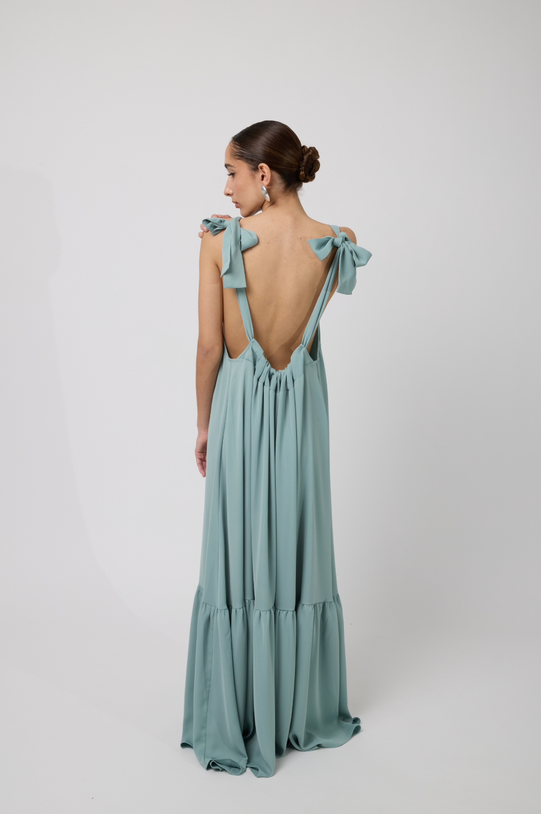 Mia Tie-Up Maxi Dress in Marino